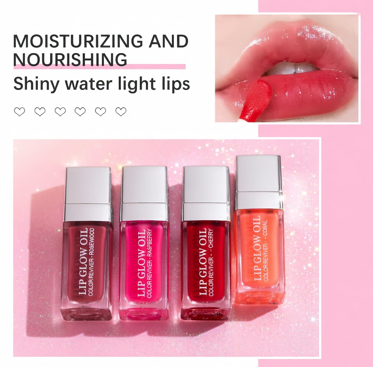 Moisturizing lip gloss oil with a volumizing effect